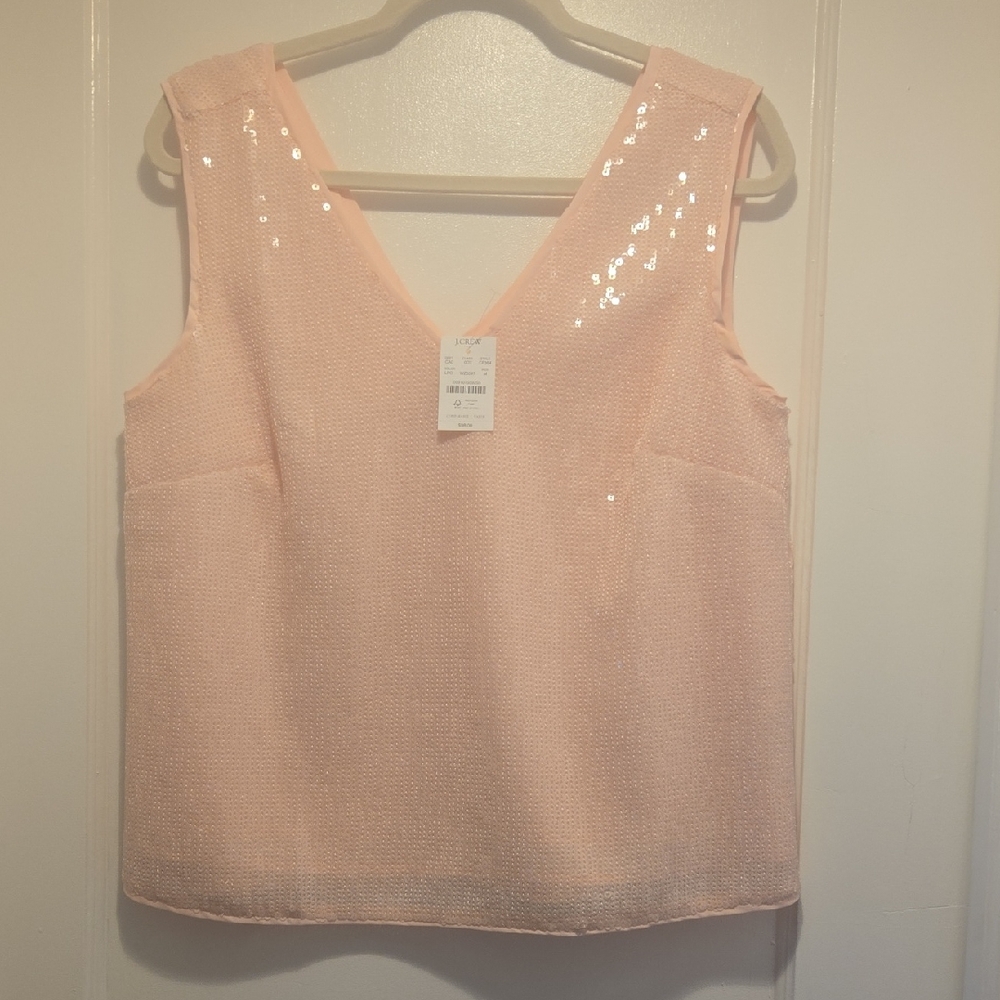 J. Crew Light Pink Sequin Tank Top